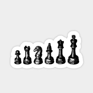 Chess Pieces Vintage Illustration Sticker